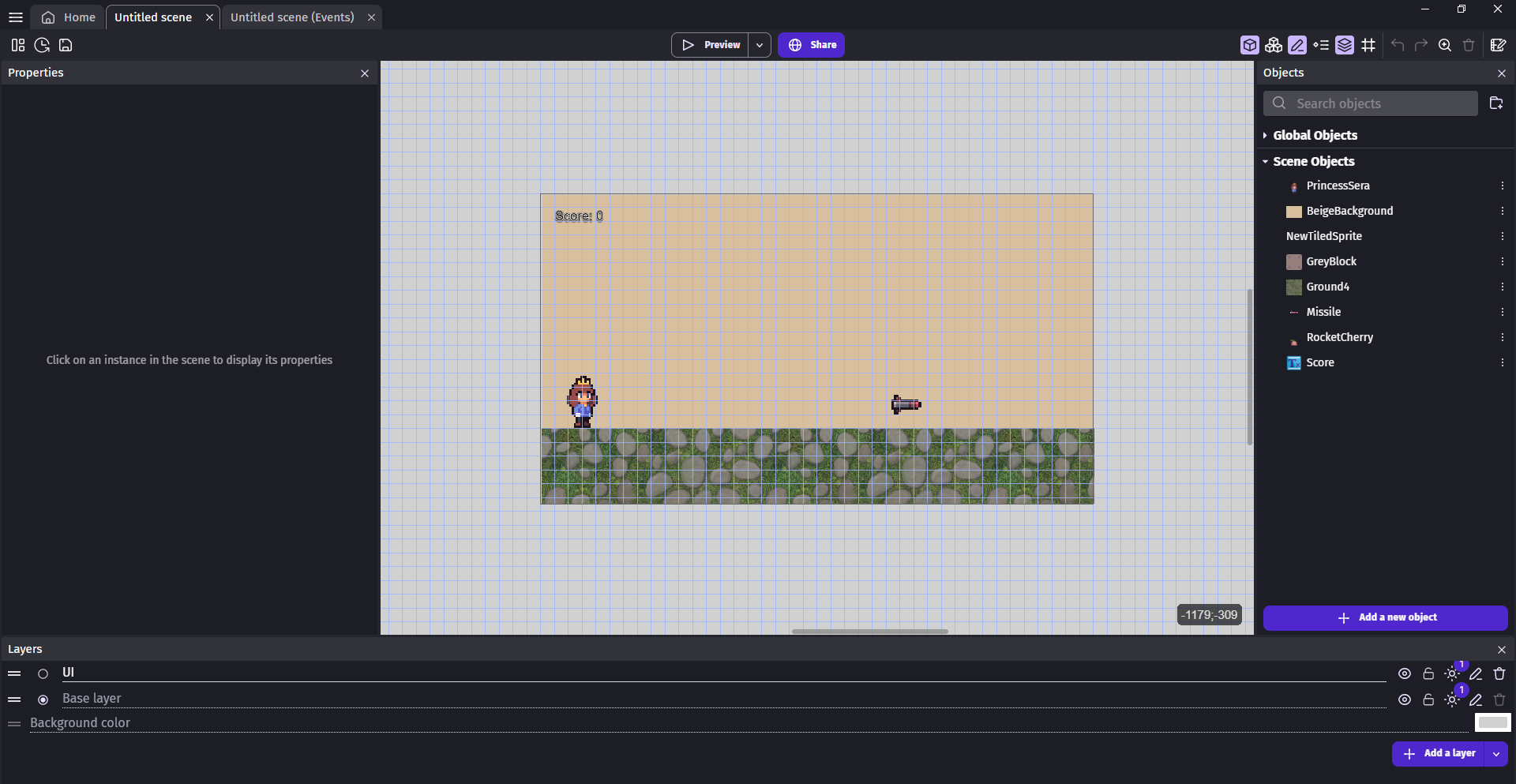 Catastrophe en GDevelop